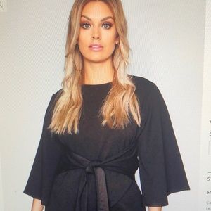 Kimono Sleeve Tie Waist Top